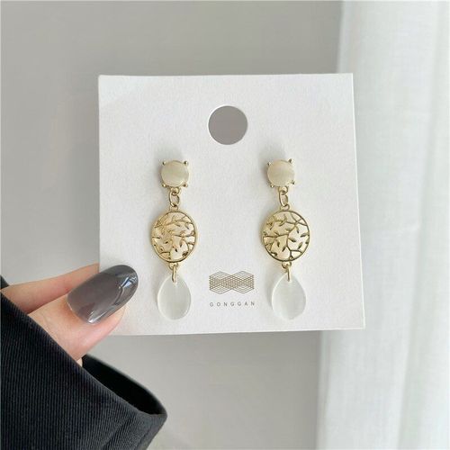 Boucles D'oreilles Style Baroque Han Édition, Boucles D'oreilles Mode Opale Contractée, Pompon, Accessoires De Bijoux Pour Femmes, Vente En Gros