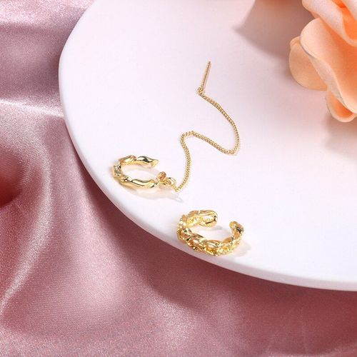 Boucles D'oreilles Multi-Usage, Sans Trou D'oreille, Clip Os, Long Gland, Clip Asymétrique, En Métal Creux