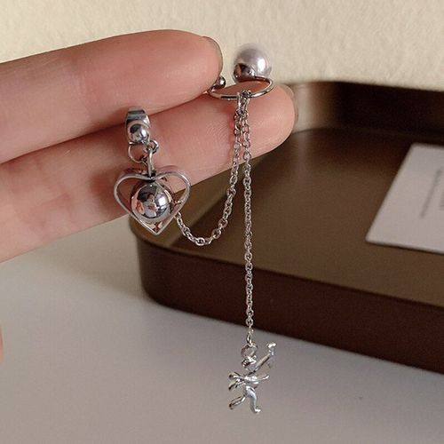 Boucles D'oreilles Avec Chaîne En Os Pour Femmes, Bijoux À Pompon De Haute Qualité, Clip D'oreille Une Pièce, Personnalité Cool, Tendance, Nouvelle Collection 2021