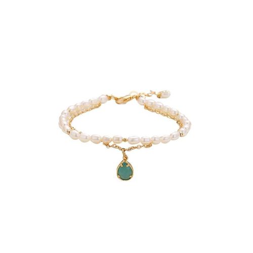 Bracelets En Perles Naturelles Pour Femmes, Nouvelle Tendance, Double Couche, Strass, Cristal, Luxe, Accessoires De Fête
