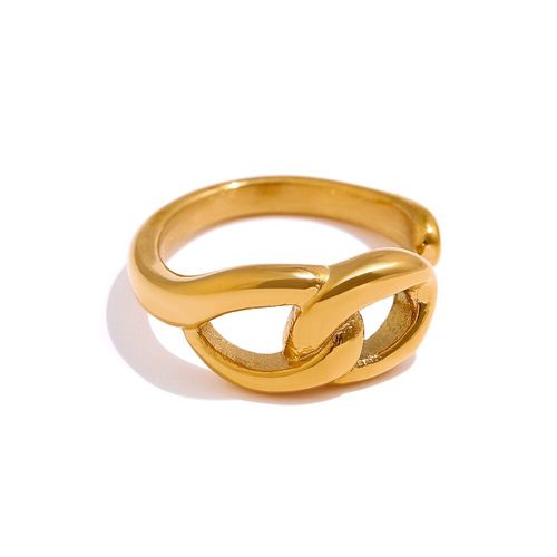 Bague En Acier Inoxydable 18 K, Anneau Minimaliste, Texture En Métal Doré, Bijoux À La Mode, Décoration, Cadeau De Fête, 2021