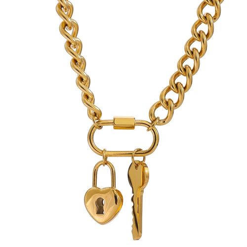 Collier Avec Pendentif En Forme De C¿Ur, En Acier Inoxydable, En Titane, Bijoux Tendance, Cadeau De Fête, 18 K, 2021