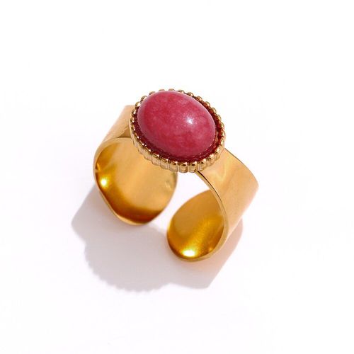 Bague En Acier Inoxydable Rouge Pour Femmes, Exquise, Tendance, Métal Géométrique, Corde D'ouverture, Nouvelle Collection