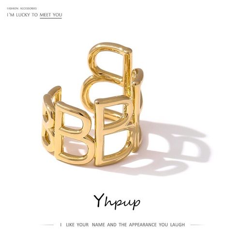 Bague Ouverte En Acier Inoxydable Pour Femmes, Marque Créative, Lettre B, Breloque En Métal Doré, Bijou De Doigt, 2021