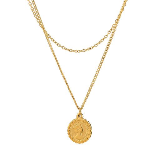 Collier Double Épaisseur En Acier Inoxydable, Bijou De Portrait Vintage, Doré, Cadeau Pour Femmes, 2021