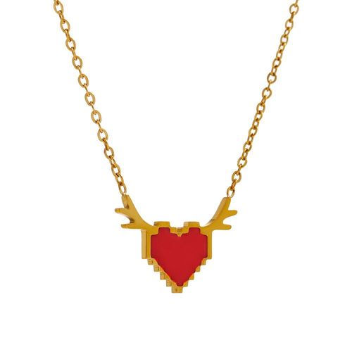 Collier Avec Pendentif En Forme De C¿Ur En Acier Inoxydable, Chaîne En Métal À La Mode, Bijoux Romantiques, Cadeau