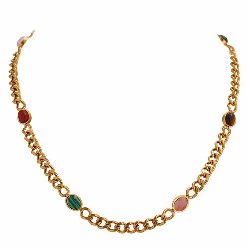 Ensemble De Bijoux Vintage En Acier Inoxydable, Chaîne En Pierre Naturelle, Collier, Bracelet, Déclaration Pvd, Collier Doré, Cadeau Pour Femmes
