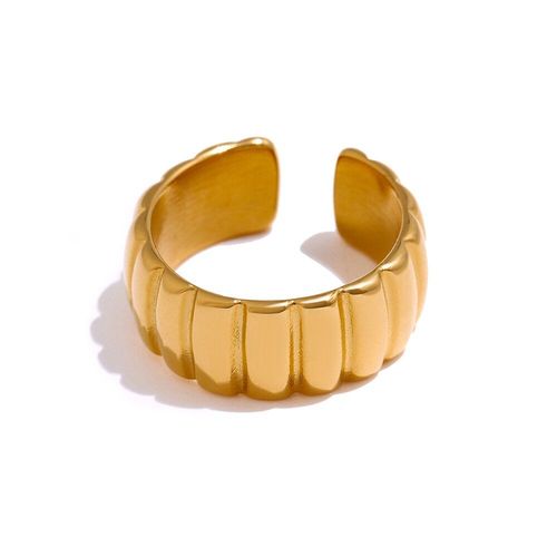 Bague Ronde En Acier Inoxydable 18 K Pour Femme, Accessoire En Métal Doré, Cadeau Idéal, 2021