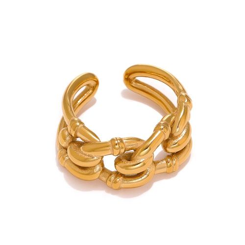 Bague Géométrique En Acier Inoxydable Pour Femme, Anneau Minimaliste En Métal Doré, Nouveau Cadeau