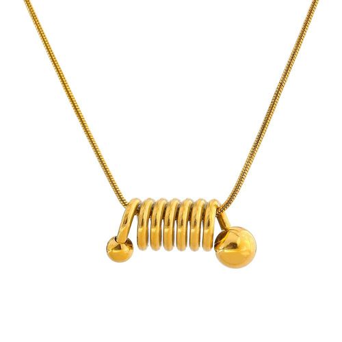 Collier À Pendentif Géométrique En Métal Torsadé Pour Femme, Bijou Tendance En Acier Inoxydable De Bonne Qualité, Doré