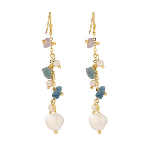 Boucles D'oreilles En Pierre Tourmaline Pour Femmes, Bijoux En Perle Naturelle, Géométrique, Luxe, Accessoires, Cadeau, 2021, 2021