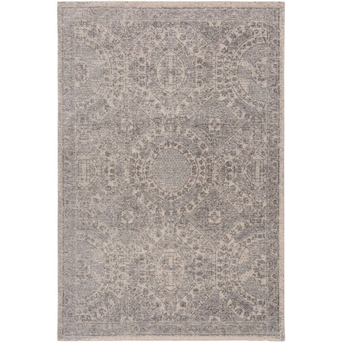 Tapis Vintage Tissé À Plat Tosca Gris 75x165 Cm - Tapis Poil Ras / Effet Usé