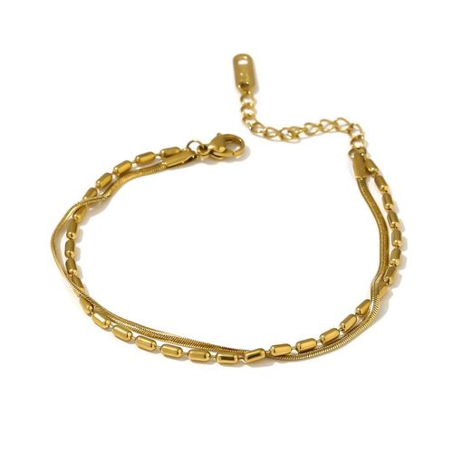 Bracelets En Acier Inoxydable Pour Femmes, Bijoux Multicouches, Plaqués Or 18 K, Cadeau De Demoiselle D'honneur, À La Mode