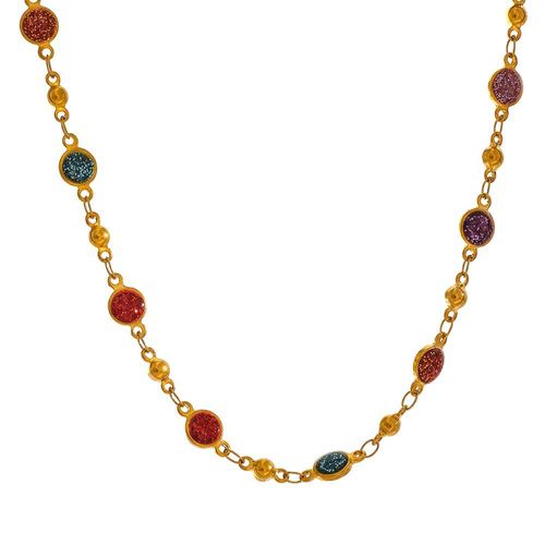 Collier Chaîne Ronde En Acier Inoxydable Émaillé, Bijoux En Métal Exquis Pour Femmes, 2021