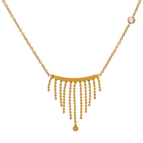 Collier À Pampilles En Acier Inoxydable Pour Femmes, Bijoux De Tempérament, Chaîne En Métal Plaqué Or, Ras Du Cou, Cadeau D'anniversaire, 2021