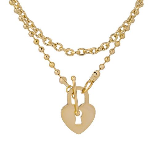 Collier Avec Pendentif En Forme De C¿Ur Pour Femmes, Ras Du Cou Tendance, Texture Métal Doré Et Cuivre, 2021