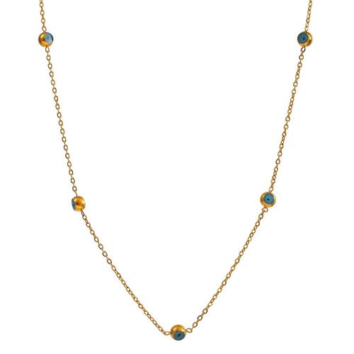 Collier Chaîne De Perles En Acier Inoxydable Et Émail Pour Femmes, Bijoux En Acier Titane, Collier Élégant En Métal, Cadeau De Fête