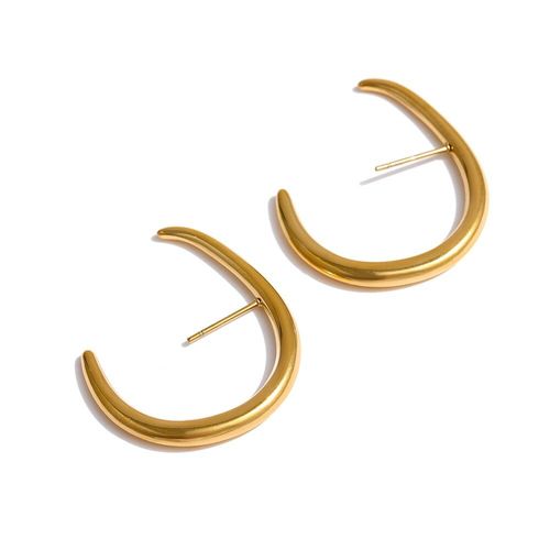 Boucles D'oreilles Chic En Acier Inoxydable, Grandes Clous Dorés, Métal Étanche, Minimaliste, Charmant, Marque Tendance, Bijoux, Nouvelle Collection 2021