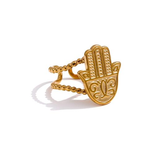 Bague Ouverte En Acier Inoxydable Pour Femmes, Anneau Au Design Unique Et Élégant En Métal Doré 18 K, Accessoires Pour Dames, 2021