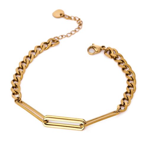 Bracelet De Poignet En Acier Inoxydable Pour Femmes, Chaîne Élégante, Texture Métal Doré, Bijoux De Déclaration, 2021