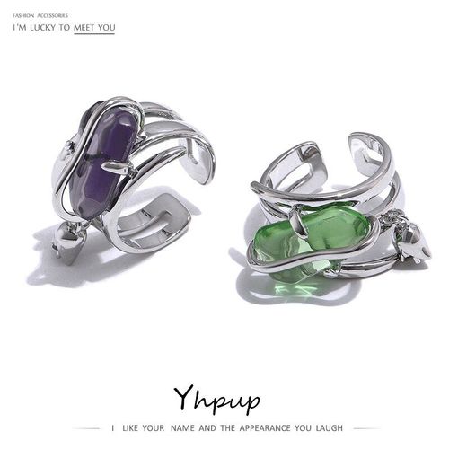 Bague Ouverte Géométrique En Métal Et Résine Pour Femme, Bijou À La Mode, Cadeau De Bureau, 2021