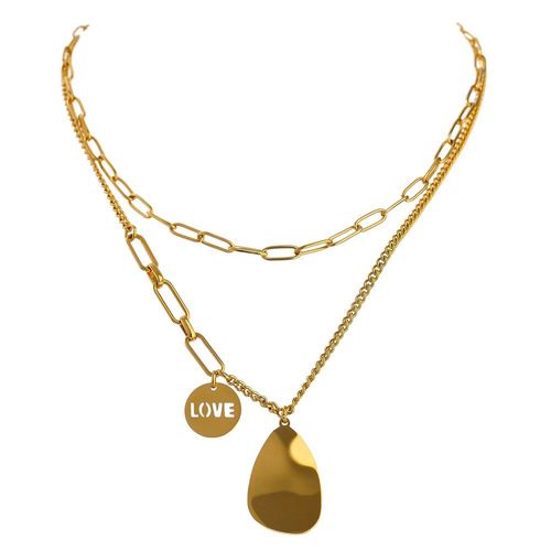 Collier Avec Pendentif Géométrique Pour Femmes, Bijou En Acier Inoxydable Et Titane, Chaîne Ras Du Cou