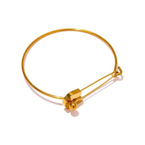 Bracelet En Métal À Broche Unique, En Acier Inoxydable, Couleur Or 18 K, Bijoux Chic Pour Femmes, Cadeau