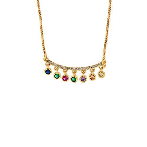 Collier Minimaliste Avec Strass Colorés, Élégant, Doré 18 K, En Cuivre, Accessoires Pour Femmes, Pull, 2021