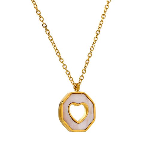 Collier Avec Pendentif En Forme De C¿Ur Pour Femme, En Acier Inoxydable, Couleur Or Rose, Style Classique, Cadeau Idéal, 316l