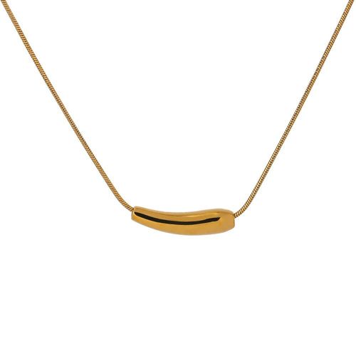 Collier Minimaliste En Acier Inoxydable Pour Femmes, Irrégulier, Texture En Métal Doré, Simple, Bijoux, Cadeau De Demoiselle D'honneur