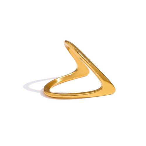 Bagues Géométriques En Acier Inoxydable Pour Femmes, Minimaliste, En Métal Doré, Bijoux Imperméables, Cadeau