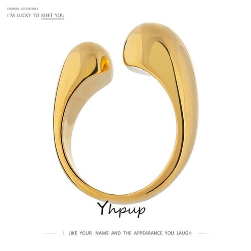 Bague Ouverte Géométrique Simple Pour Femmes, Anneau En Métal Doré, À La Mode, Bijoux Cadeau De Fête, 14 K, 2021