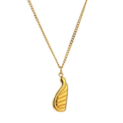 Collier Chaîne Avec Pendentif En Forme D'aile Pour Femmes, Collier En Acier Inoxydable, Breloque Imperméable, Doré, Nouvelle Collection