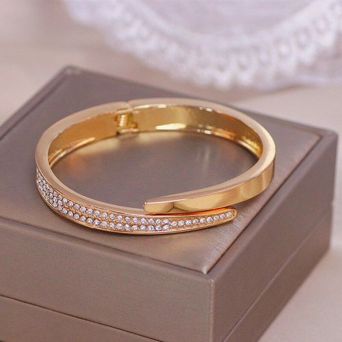 Bracelets Ronds À Géométrie Tendance Pour Femmes, Breloques En Cristal, Couleur Or Rose, Accessoires De Bijoux Féminins