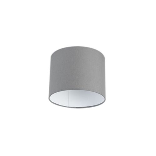 Qazqa Coton Abat-Jour Gris 18/18/14 Avec Intã©Rieur Blanc , Rond / Cylindrique Abat-Jour Suspendu ,Abat-Jour Lampadaire