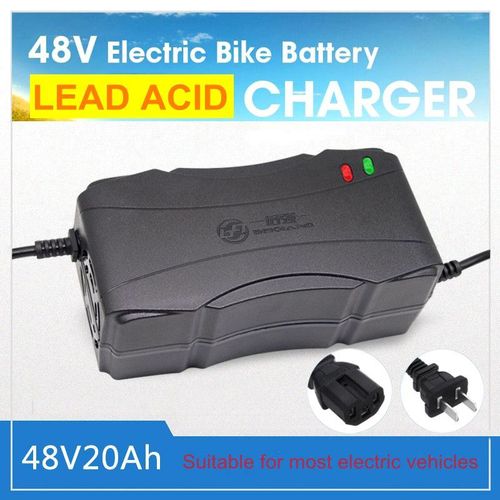 Chargeur intelligent pour batterie au plomb,adaptateur de charge pour vélo électrique,voiture et scooter,accumulateurs E-Bike,48V,20Ah,DC 59V,2,8 Ah,12Ah,20Ah - Type EU