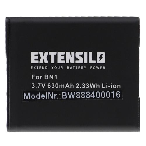 EXTENSILO 1x Batterie compatible avec Sony Cybershot DSC-W670, DSC-W630, DSC-W650, DSC-W690 appareil photo, reflex numérique (630mAh, 3,7V, Li-ion)