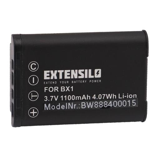 EXTENSILO 1x Batterie compatible avec Sony FDR-X1000V, FDR-X1000VR, FDR-X3000, FDR-X1000 appareil photo, reflex numérique (1100mAh, 3,7V, Li-ion)