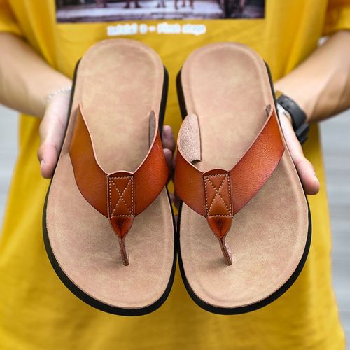 Pantoufles Tout Assorties Pour Hommes,Chaussures Plates Légères,Tongs En Cuir Italien Pour Hommes,Pantoufles De Plage Cool,Nouvelles Pantoufles D'été,Grande Taille 38-47