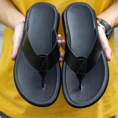 Pantoufles Tout Assorties Pour Hommes,Chaussures Plates Légères,Tongs En Cuir Italien Pour Hommes,Pantoufles De Plage Cool,Nouvelles Pantoufles D'été,Grande Taille 38-47