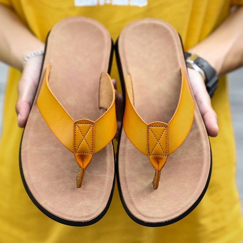 Pantoufles Tout Assorties Pour Hommes,Chaussures Plates Légères,Tongs En Cuir Italien Pour Hommes,Pantoufles De Plage Cool,Nouvelles Pantoufles D'été,Grande Taille 38-47
