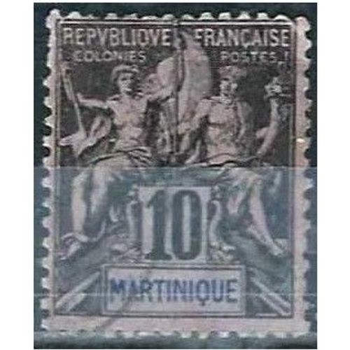 France, Ile De Martinique, Colonie Française 1892, Beau Timbre Yvert 35, Type Sage "Colonies", 10c. Noir, Oblitéré, Tbe