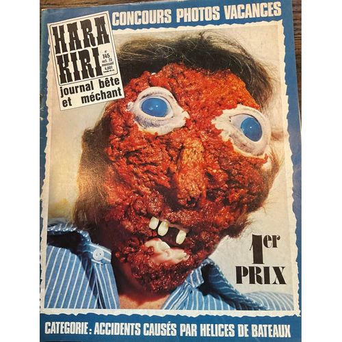 Hara Kiri-Journal Bête Et Méchant-Numéro 145-Oct 73- Concours Photos Vacances 1er Prix -Catégorie ; Accidents Causés Par Hélices De Bâteaux