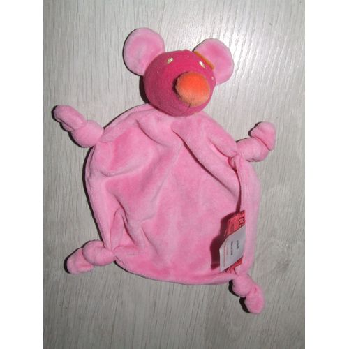 Souris Orchestra Doudou Plat Rose