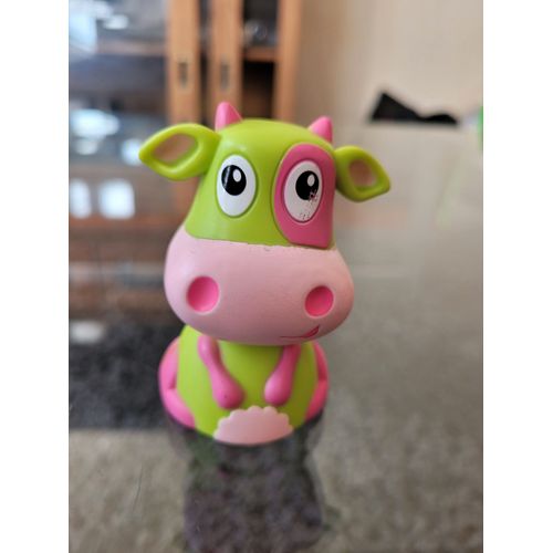 Jouet Figurine Ouaps - Vache Rose Et Verte