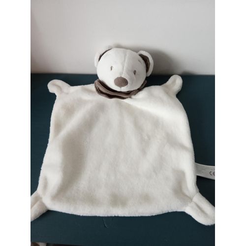 Doudou Plat Ours Ecru Foulard Simba