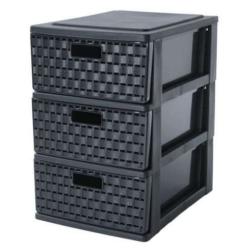 Sundis Tour De Rangement Country A5 3 Tiroirs 25,5x18x28,5 Cm Noir