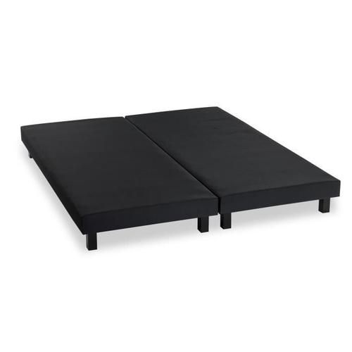 Sommiers Tapissiers A Lattes X 2 - 160 X 200 - Bois Massif Noir Pieds - Finlandek Rakenne