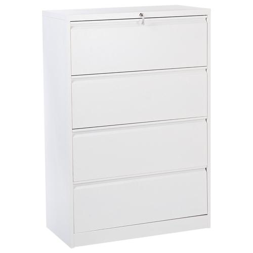 Armoire De Rangement À 4 Tiroirs En Métal Blanc Halite