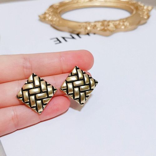 Boucles D'oreilles Vintage En Métal Pour Femmes, Europe Et Amérique, Rétro, Ancien, Or, Grande Géométrie, Carré, Clou Pour Femmes, Bijoux De Fête, Cadeaux